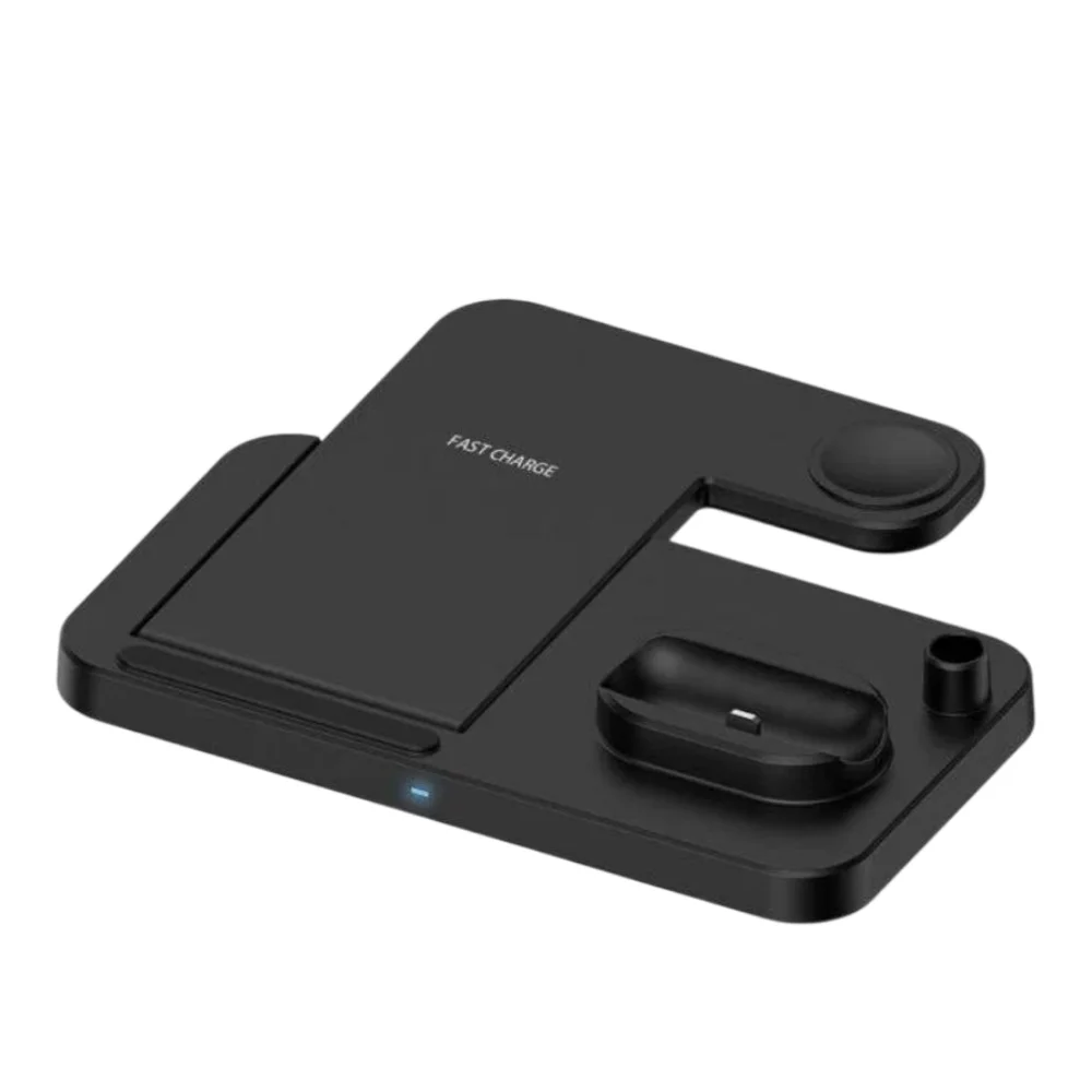 Black Wireless 4 In 1 Charging Station for Apple Devices - NIB